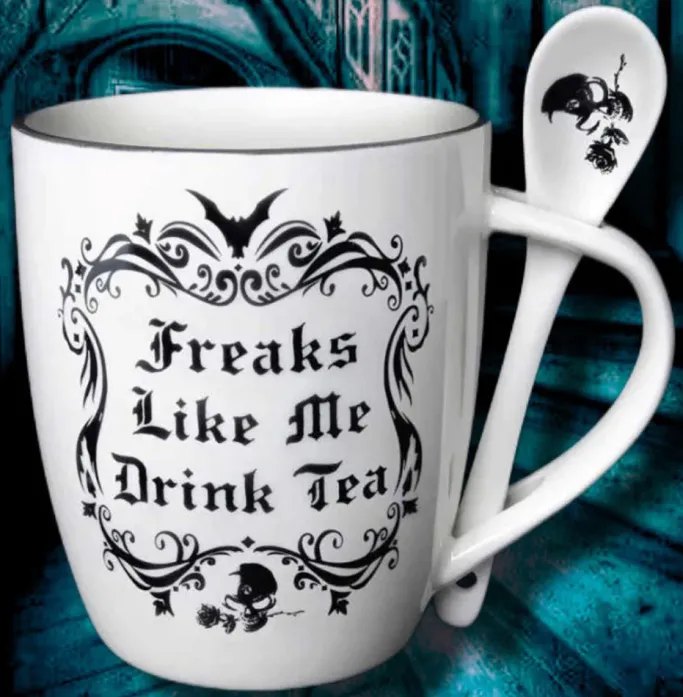 Alchemy Gothic Alchemy Freaks Like Me Drink Tea Mug and Spoon Set