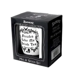 Alchemy Gothic Alchemy Freaks Like Me Drink Tea Mug and Spoon Set