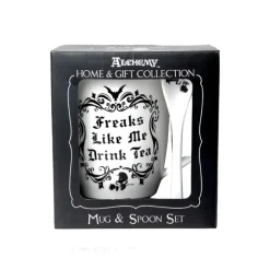 Alchemy Gothic Alchemy Freaks Like Me Drink Tea Mug and Spoon Set