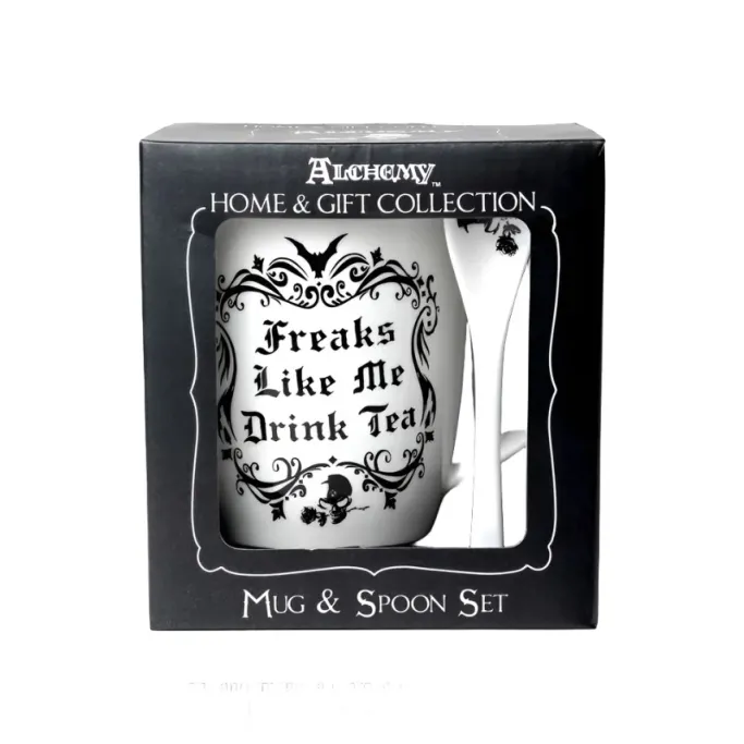 Alchemy Gothic Alchemy Freaks Like Me Drink Tea Mug and Spoon Set