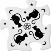 Alchemy Gothic Black Cats Jigsaw Coasters