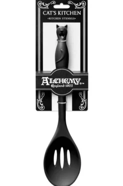 Alchemy Gothic Cats Kitchen Slotted Spoon
