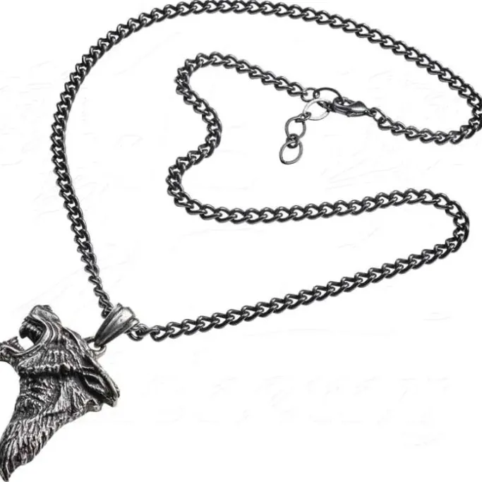 Alchemy Gothic Dark Wolf Pendant P833