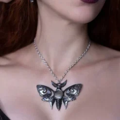 Alchemy Gothic Lunar Moth Necklace