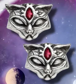 Alchemy Gothic Sacred Cat Studs E406