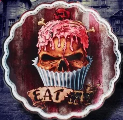 Alchemy Gothic Skull Cupcake Plate