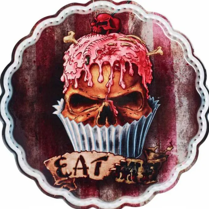 Alchemy Gothic Skull Cupcake Plate