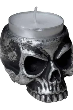 Alchemy Gothic Skull Tea Light Holder V74