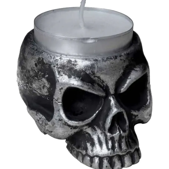 Alchemy Gothic Skull Tea Light Holder V74