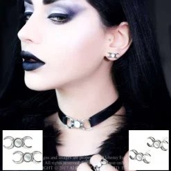 Alchemy Gothic Triple Goddess Studs