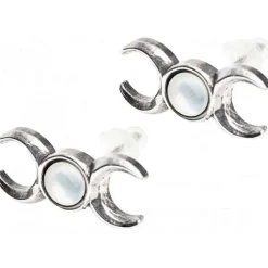 Alchemy Gothic Triple Goddess Studs