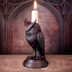 Alchemy Gothic Alchemy Owl of Astrontiel Candlestick Pair