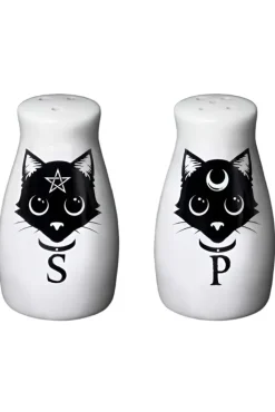 Alchemy Gothic Alchemy Pagan Cats Salt and Pepper Set