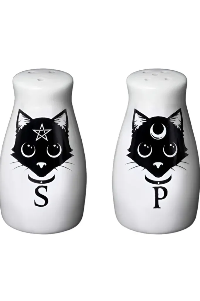 Alchemy Gothic Alchemy Pagan Cats Salt and Pepper Set