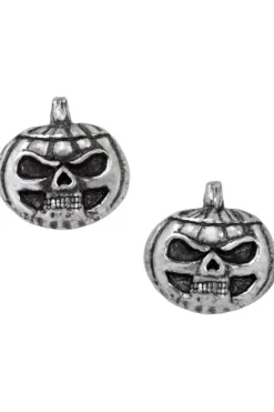 Alchemy Gothic Alchemy Pumpkin Skull Studs