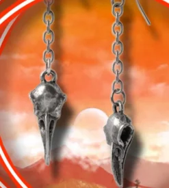 Alchemy Gothic Alchemy Rabenschadel Schlenker Earrings