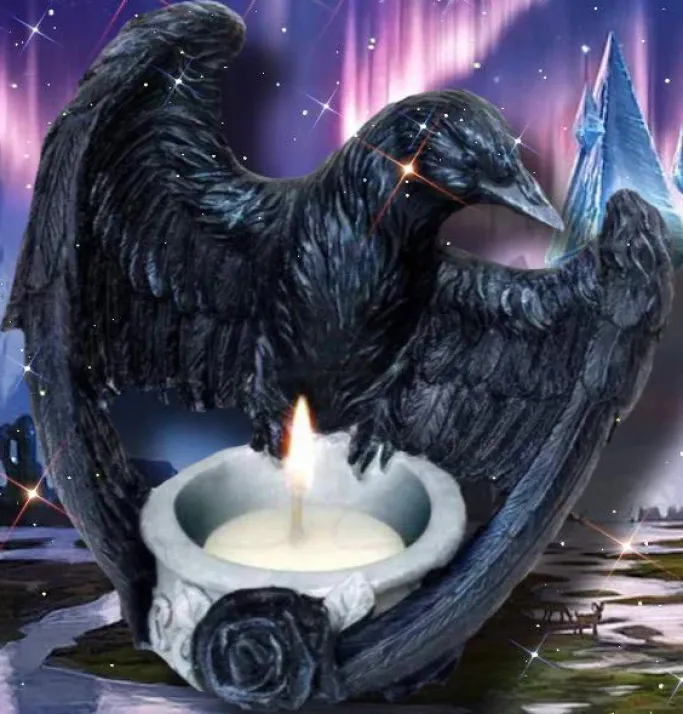 Alchemy Gothic Alchemy Ravens Ward T-Light Holder V28