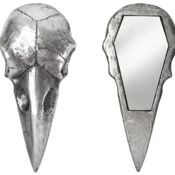 Alchemy Gothic Alchemy Silver Raven Skull Hand Mirror