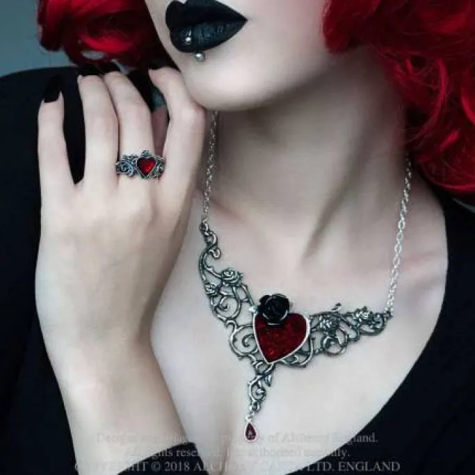 Alchemy Gothic Alchemy The Blood Rose Heart Necklace