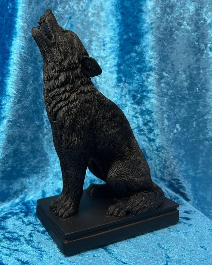 Alchemy Gothic Alchemy Ulula Noctis Wolf Candlestick Pair
