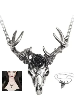 Alchemy Gothic Alchemy White Hart Black Rose Necklace