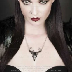 Alchemy Gothic Alchemy White Hart Black Rose Necklace