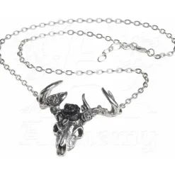 Alchemy Gothic Alchemy White Hart Black Rose Necklace