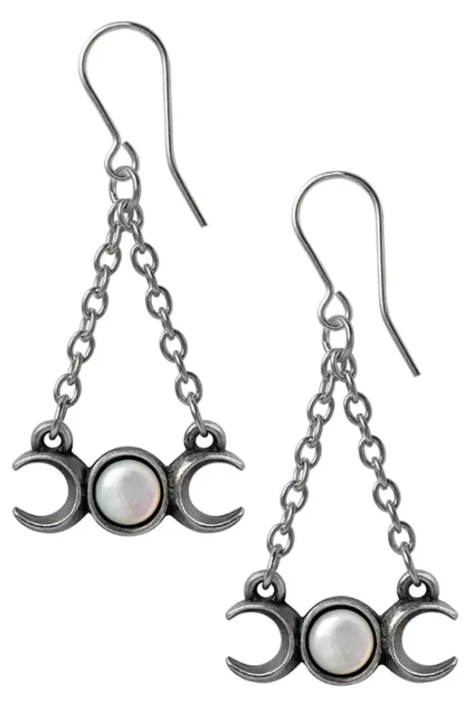 Alchemy Gothic Alchemy Wiccan Moon Earrings