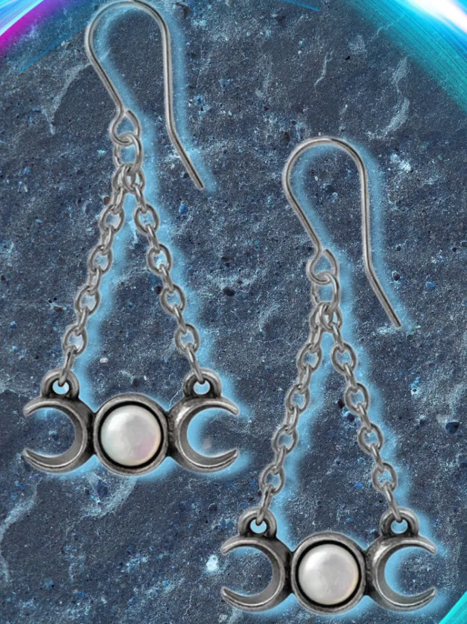 Alchemy Gothic Alchemy Wiccan Moon Earrings