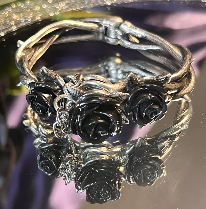 Alchemy Gothic Alchemy Wild Black Rose Bracelet