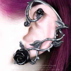 Alchemy Gothic Alchemy Wild Black Rose Ear Wrap E410