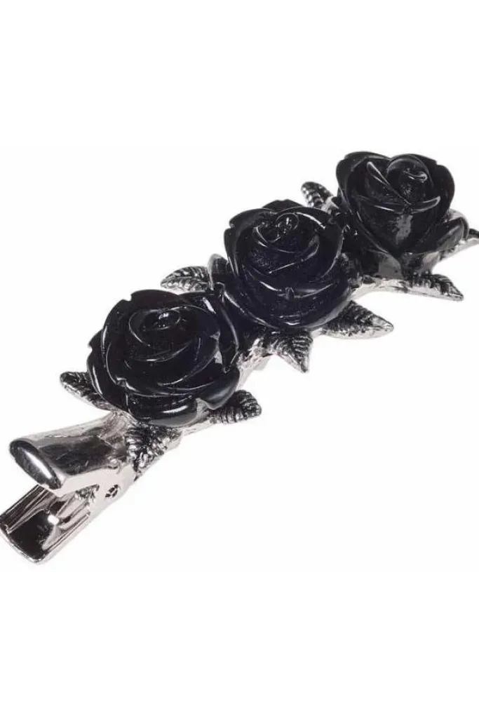 Alchemy Gothic Alchemy Wild Black Rose Hair Clip