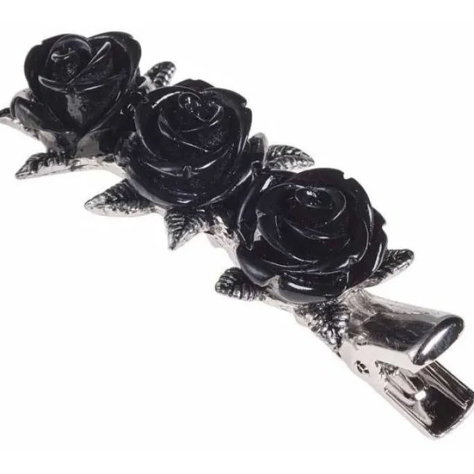 Alchemy Gothic Alchemy Wild Black Rose Hair Clip