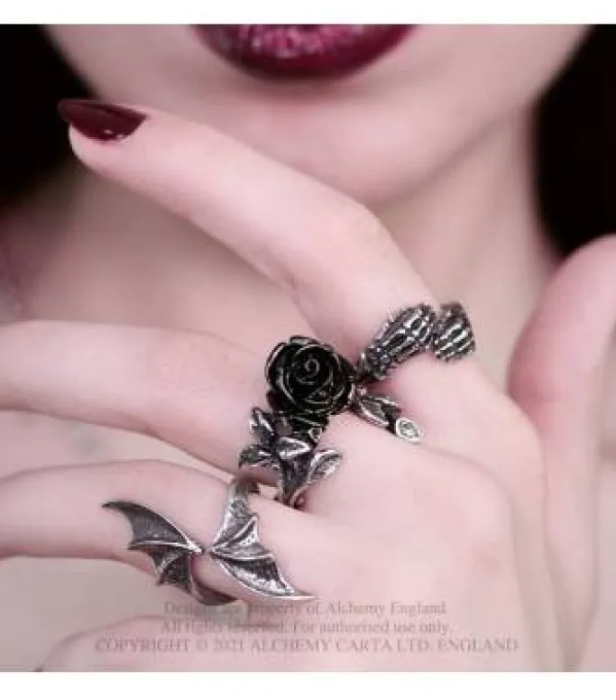 Alchemy Gothic Alchemy Wild Black Rose Ring