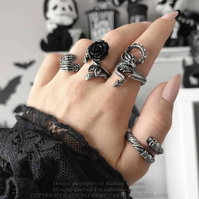 Alchemy Gothic Alchemy Wild Black Rose Ring