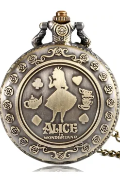 Pocketwatches Alice In Wonderland Steampunk Pocket Watch on Necklace Chain