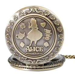 Pocketwatches Alice In Wonderland Steampunk Pocket Watch on Necklace Chain