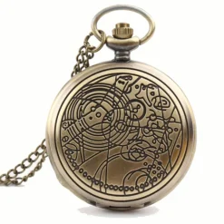 Pocketwatches Alien Symbols Steampunk Pocket Watch on Necklace Chain