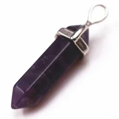 Gothic and Steampunk Jewellery Amethyst Crystal Pendant Necklace