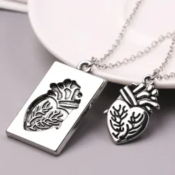 Gothic and Steampunk Jewellery Anatomical Heart Love Token Necklace Set