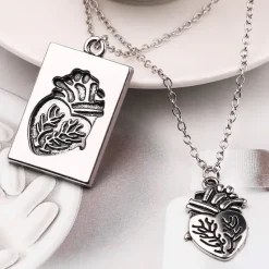 Gothic and Steampunk Jewellery Anatomical Heart Love Token Necklace Set