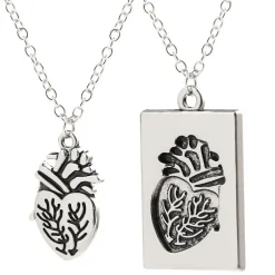 Gothic and Steampunk Jewellery Anatomical Heart Love Token Necklace Set
