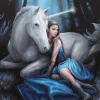 Something Different Anne Stokes Blue Moon Fantasy Unicorn Picture