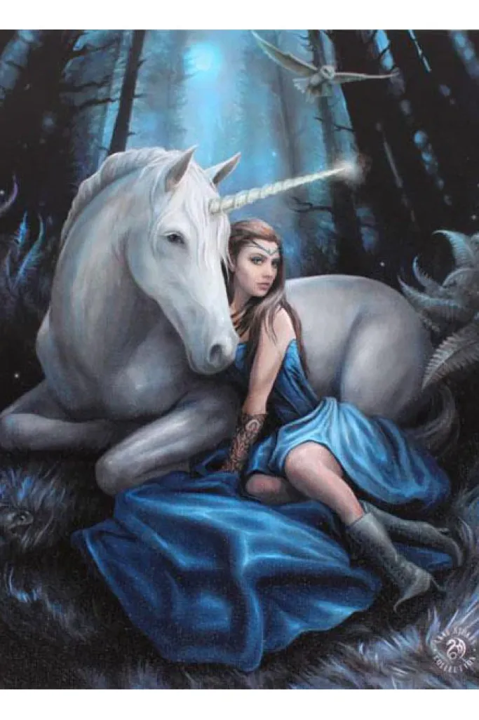 Something Different Anne Stokes Blue Moon Fantasy Unicorn Picture