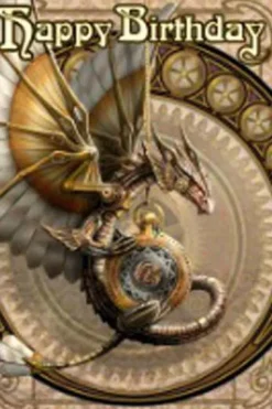 Eastgate Anne Stokes Clockwork Dragon Birthday Card