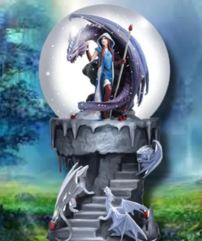 Nemesis Now Anne Stokes Dragon Mage Snow Globe