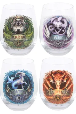 Something Different Anne Stokes Elemental Stemless Wine Glasses