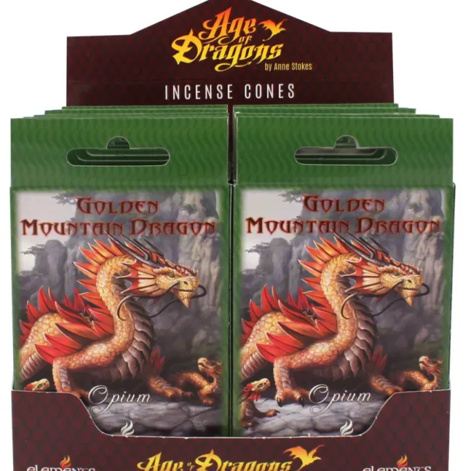 Something Different Anne Stokes Golden Mountain Dragon Incense Cones
