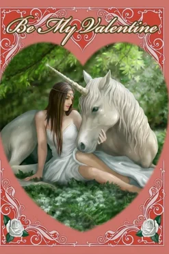 Eastgate Anne Stokes Pure Heart, Be My Valentine, Unicorn Valentines Card