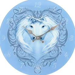 Something Different Anne Stokes Unicorn Heart Glass Clock